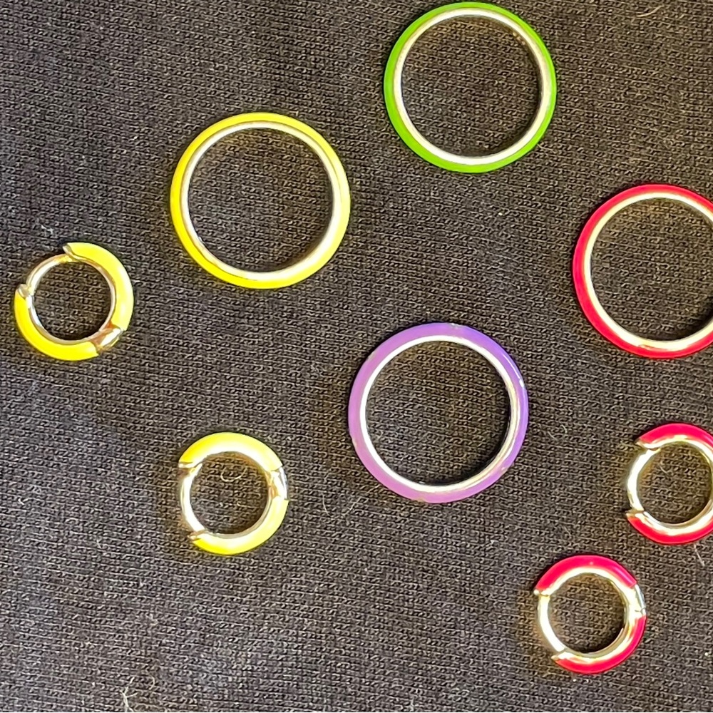 14KT Gold Plated and Enamel
Earrings and Rings